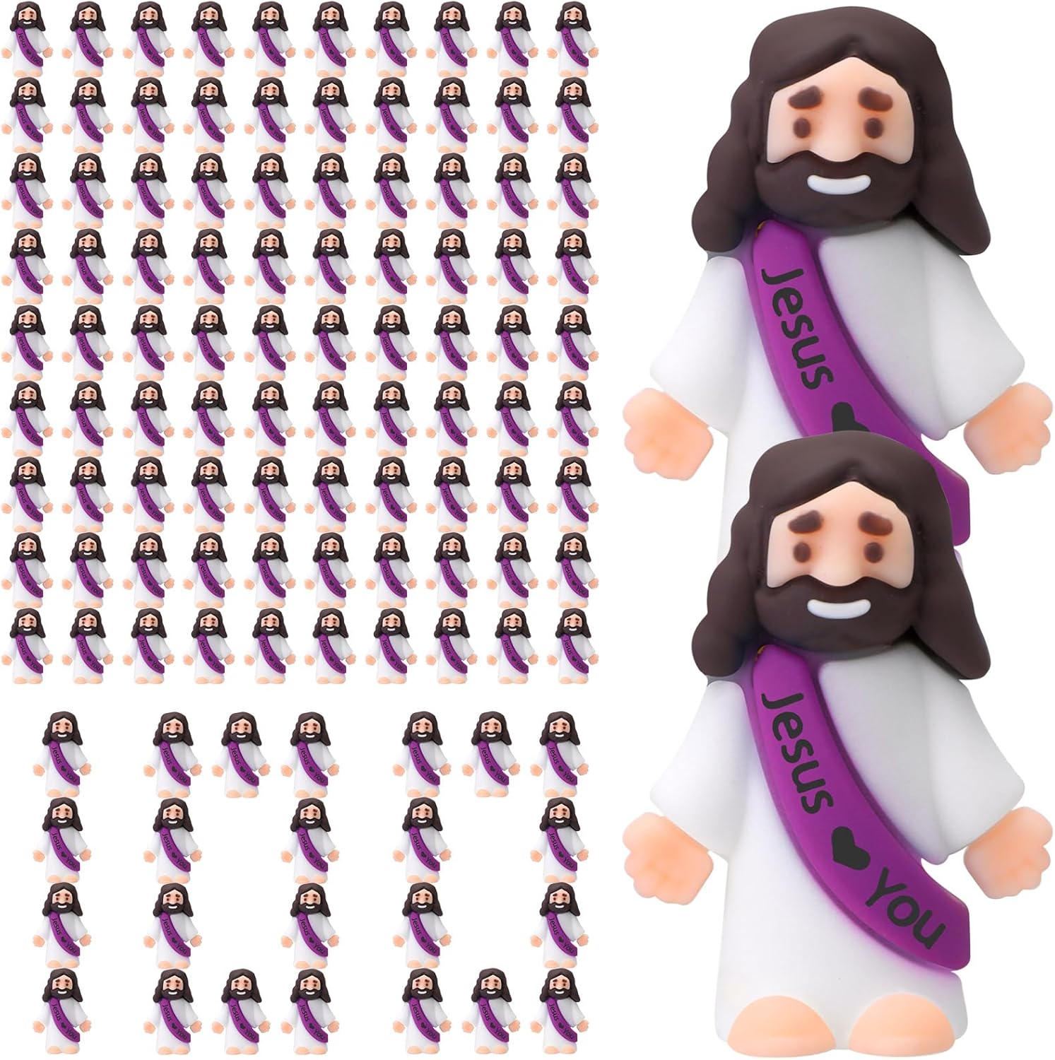 Bememo 100 Pcs Little Jesus Figures for Religious Celebrations