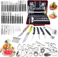 80-Piece Stainless Steel Fruit Carving Tools Set - Portable Case