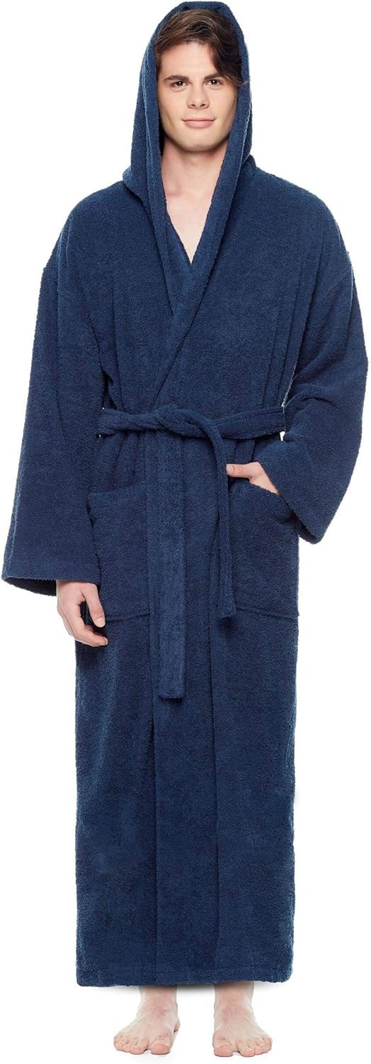 Arus Men's Hooded Classic Bathrobe for Comfort and Style