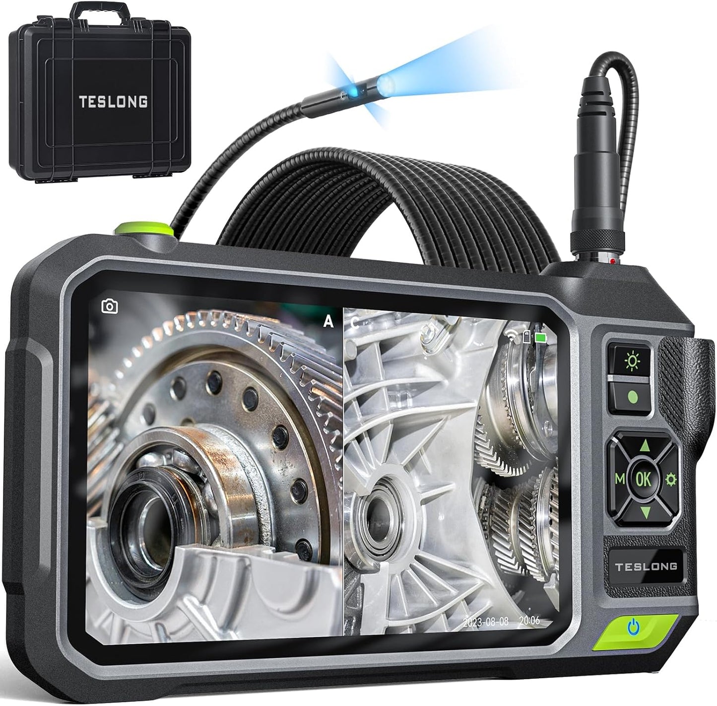 Triple Lens Borescope with 7in IPS Screen for Inspections