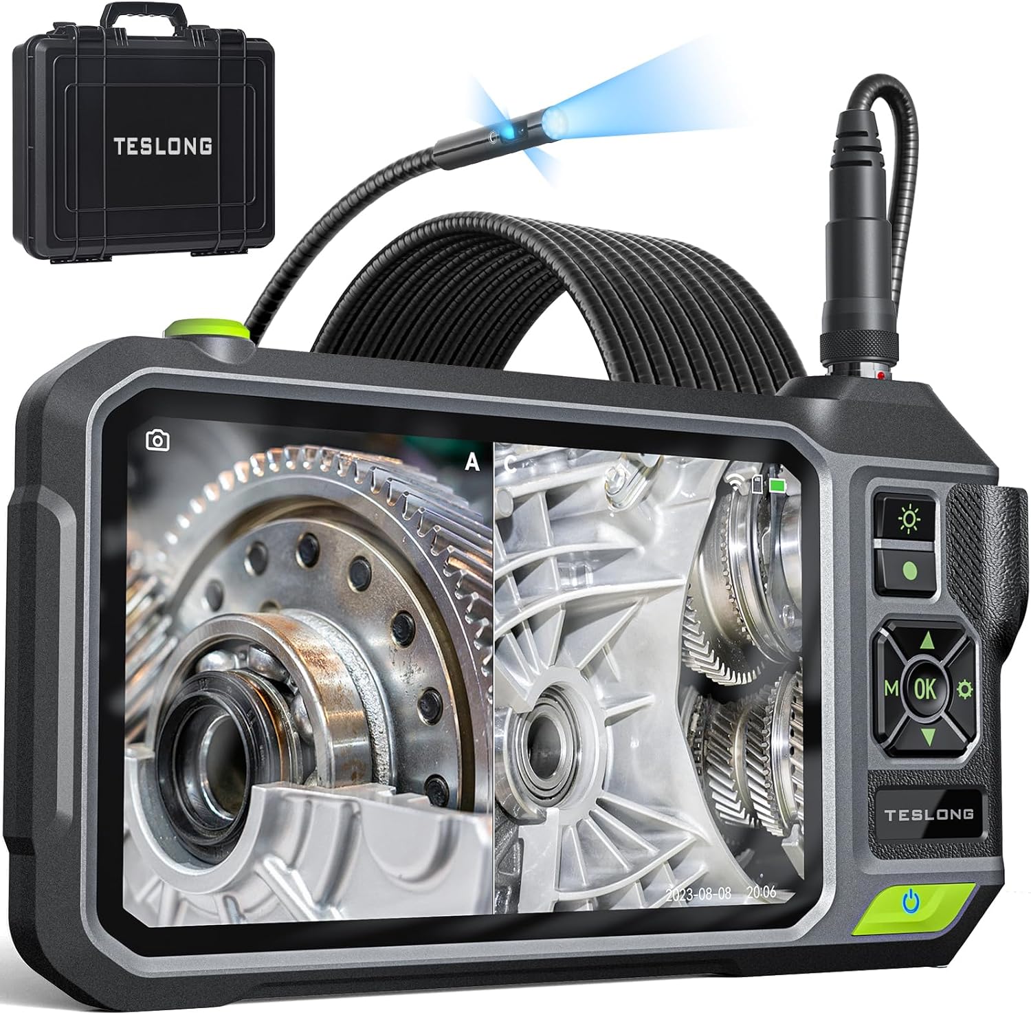 Triple Lens Borescope with 7in IPS Screen for Inspections