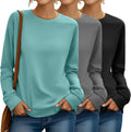Riyiper 3 Pack Women's Long Sleeve Sweatshirts - Soft (Style S7W8)
