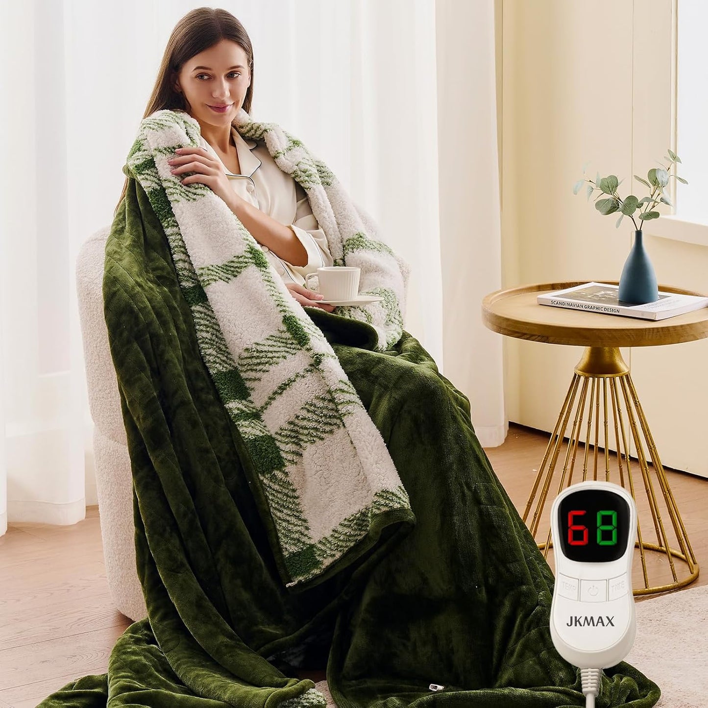 Heated Electric Blanket King Size by JKMAX for Winter Warmth