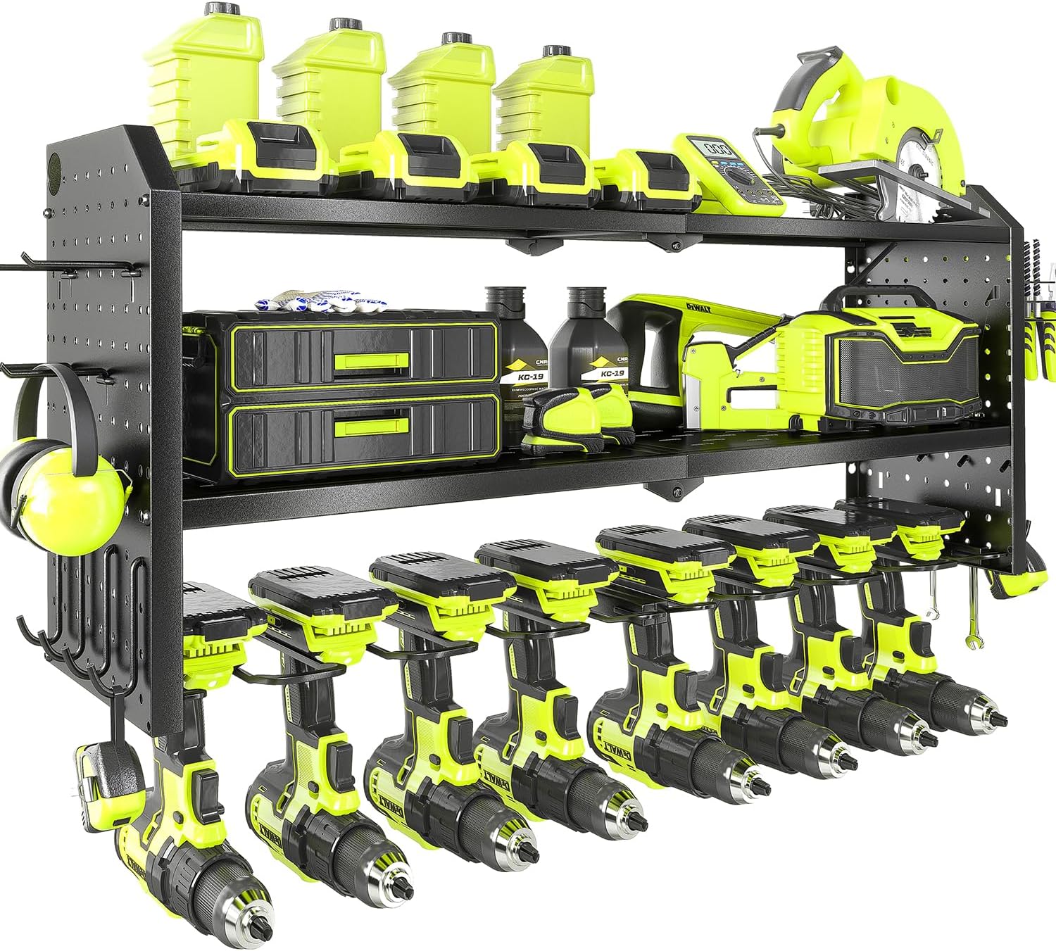KAFAHOM Wall Mount Power Tool Organizer - Garage Organization