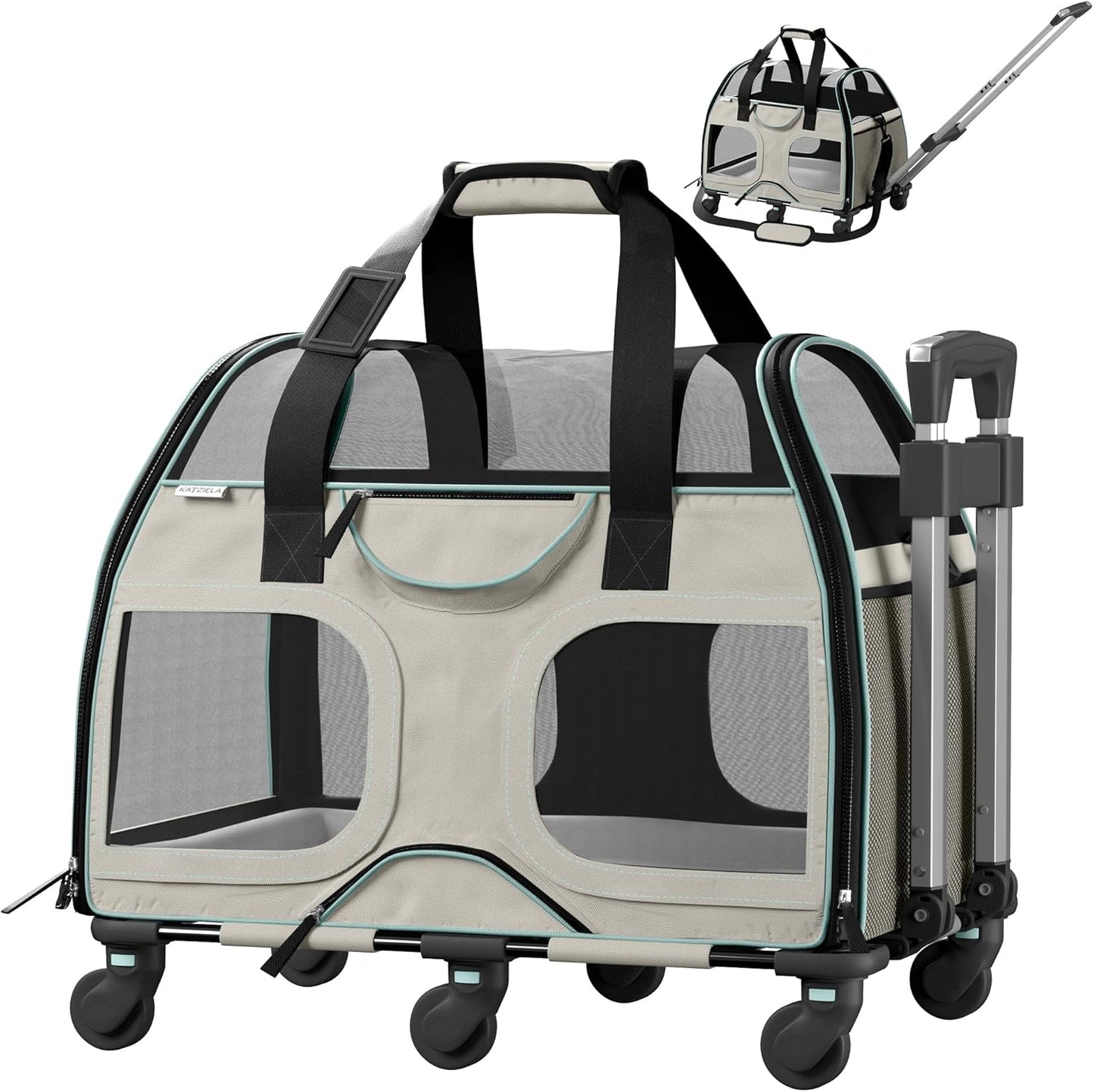 Katziela Pet Carrier - Airline Compliant Luxury Rider for Pets