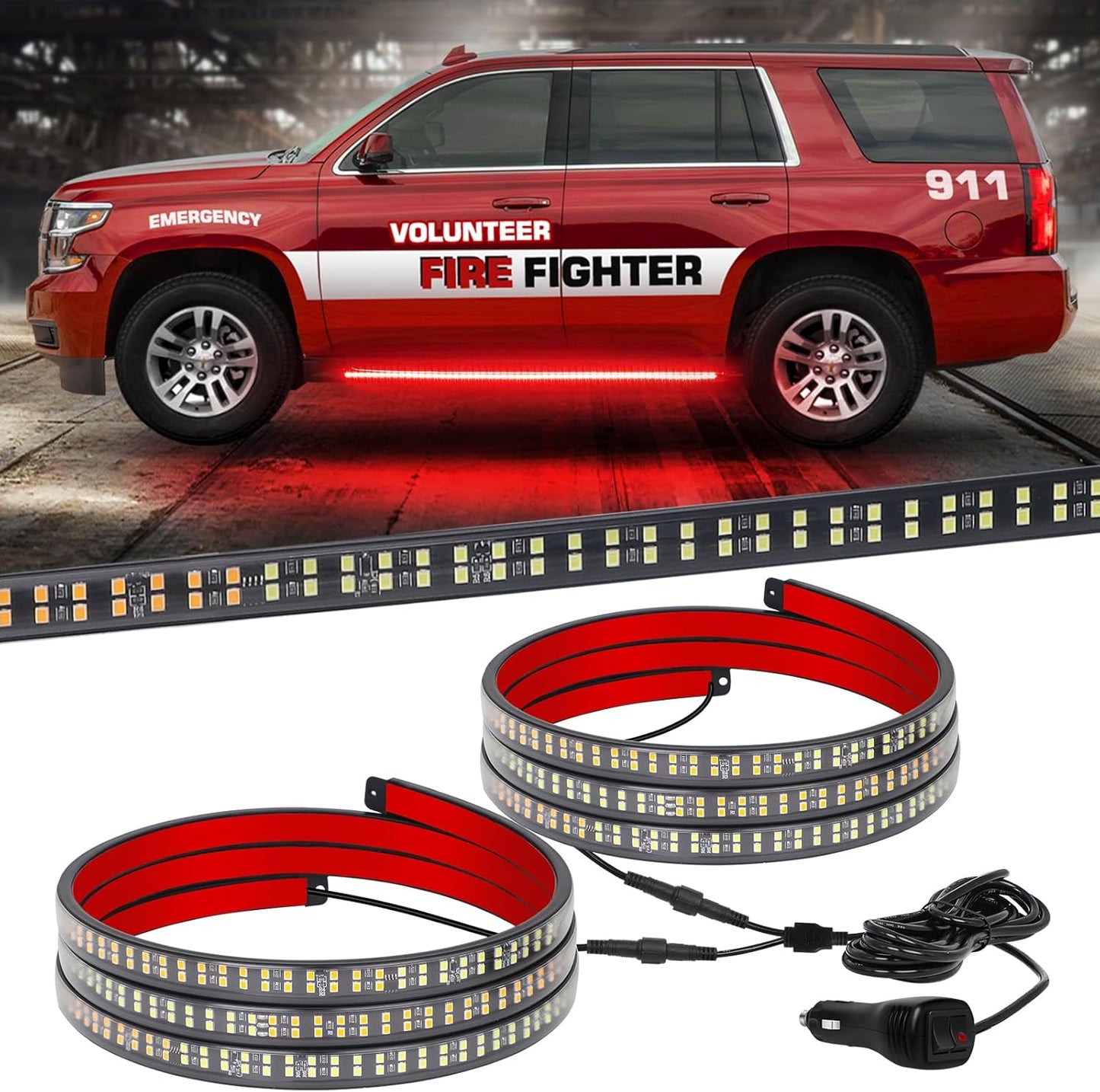 60 inch Red Emergency Lights Strip for Safety First Responders
