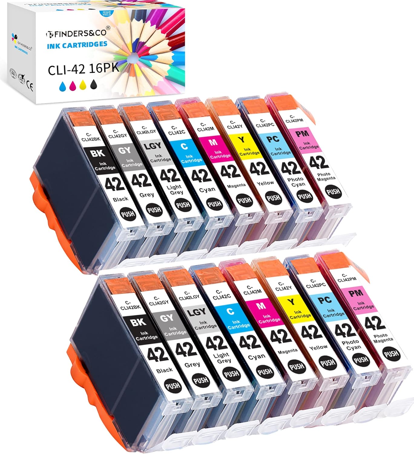 F FINDERS&CO Compatible Ink Cartridges for Canon CLI-42 Printers
