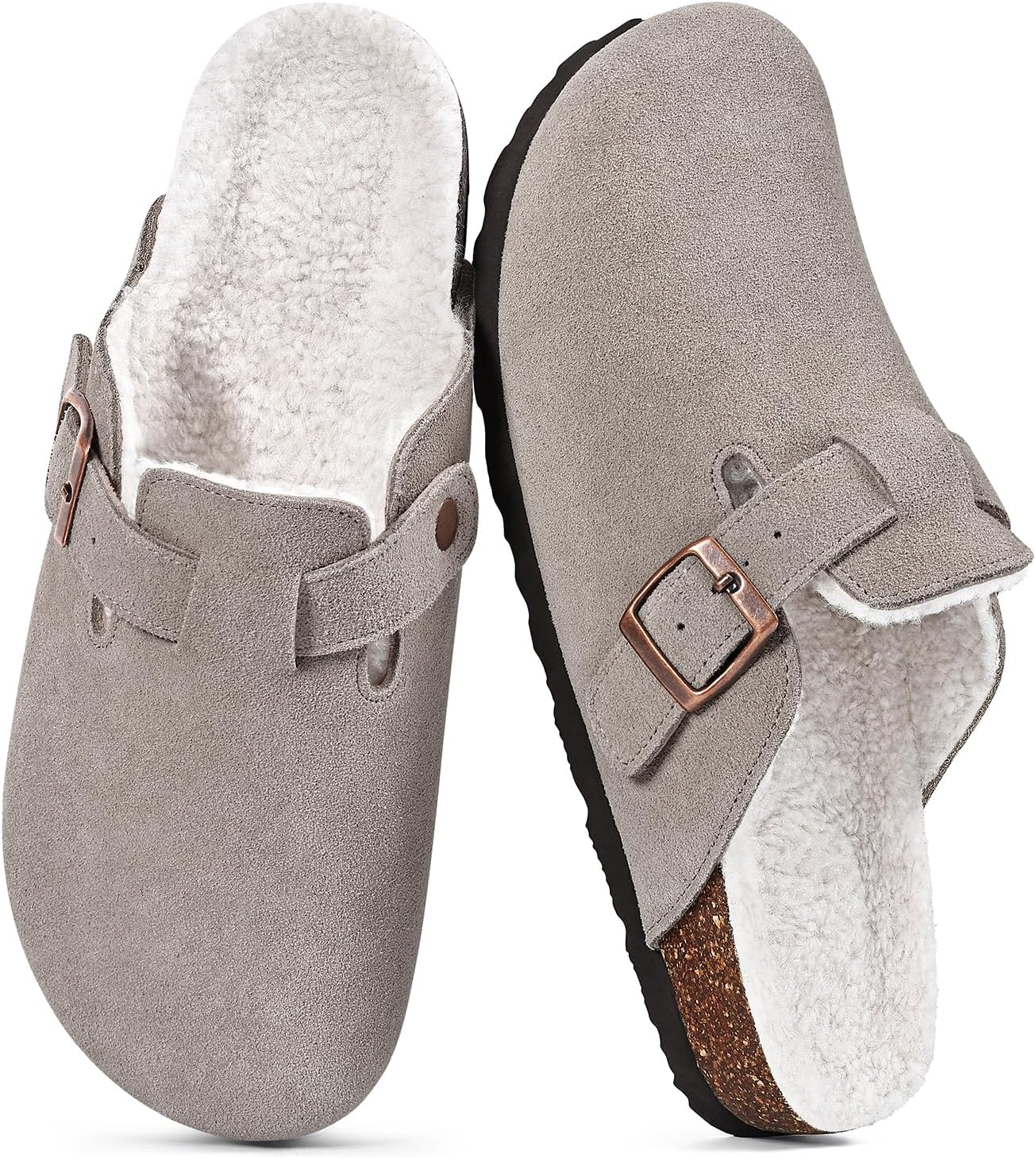 Fuzzy Suede Clogs for Women: Cozy Winter Slip On Mules