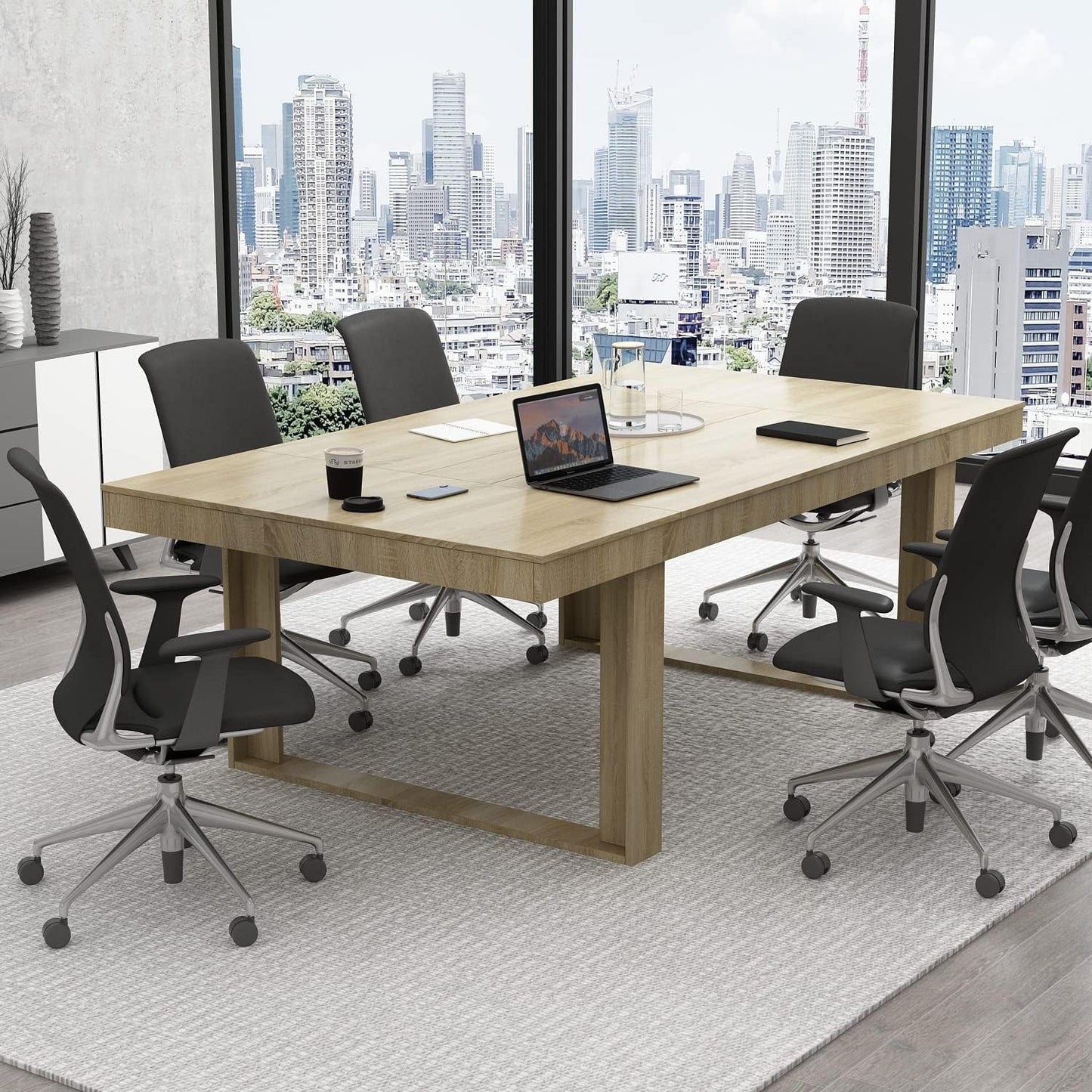 ECACAD 7FT Conference Table for 6-8 People, Modern Design