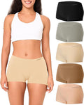 BAMBOO COOL Women's Boyshort Panties Seamless Mid Waist - Soft Fit
