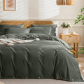 Cotton Duvet Cover Cal King Size - Soft Washed Cotton Bedding Set