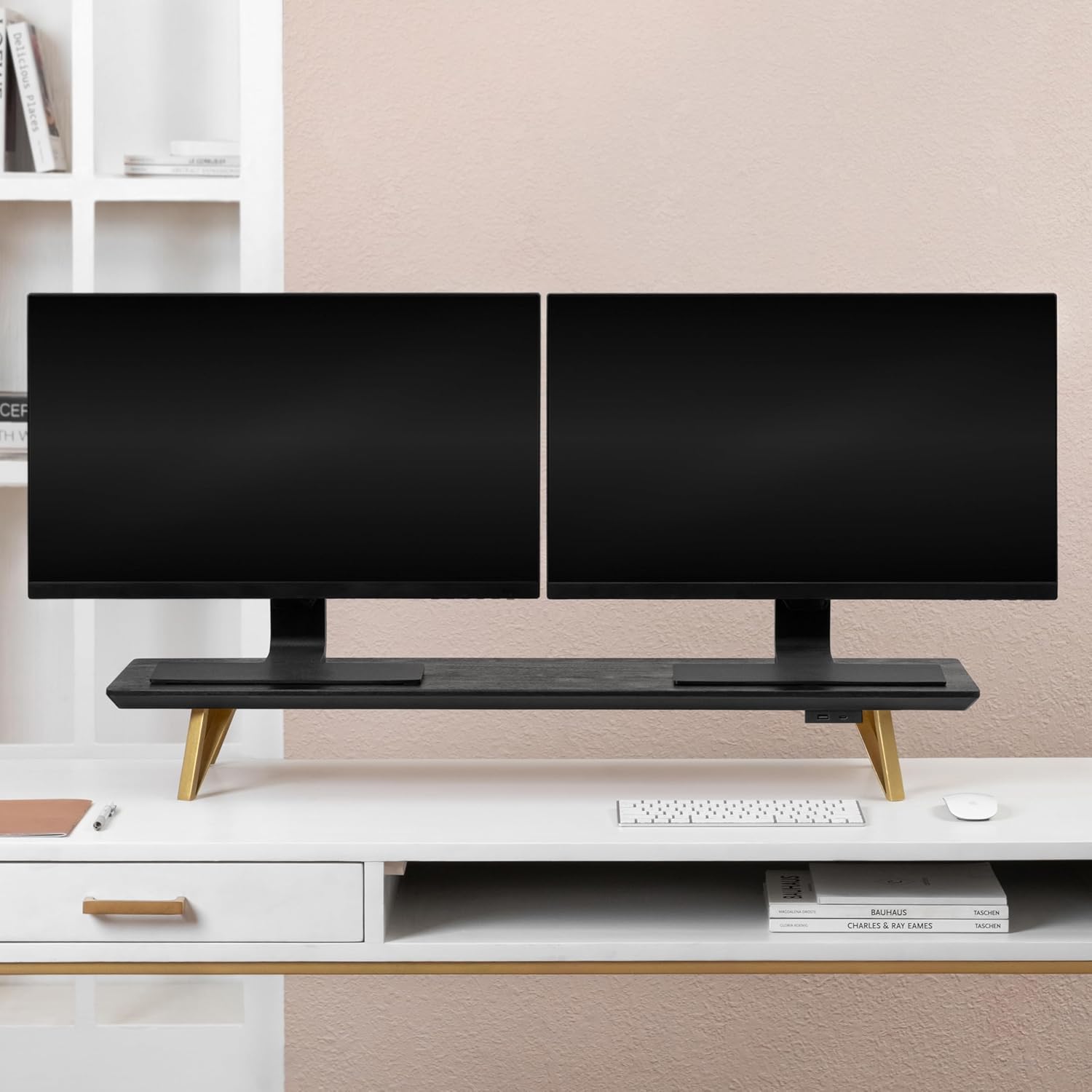 Ergonomic Monitor Stand for Desk - Space-Saving Riser Solution