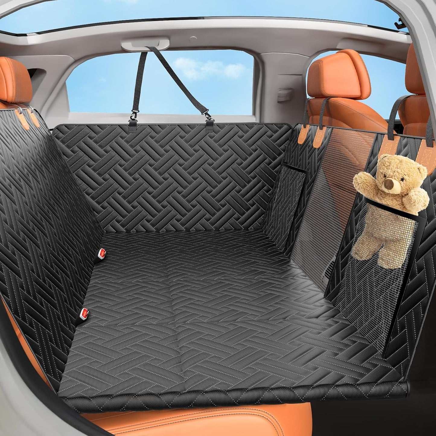 Back Seat Extender for Dogs with Hard Bottom Design for Comfort