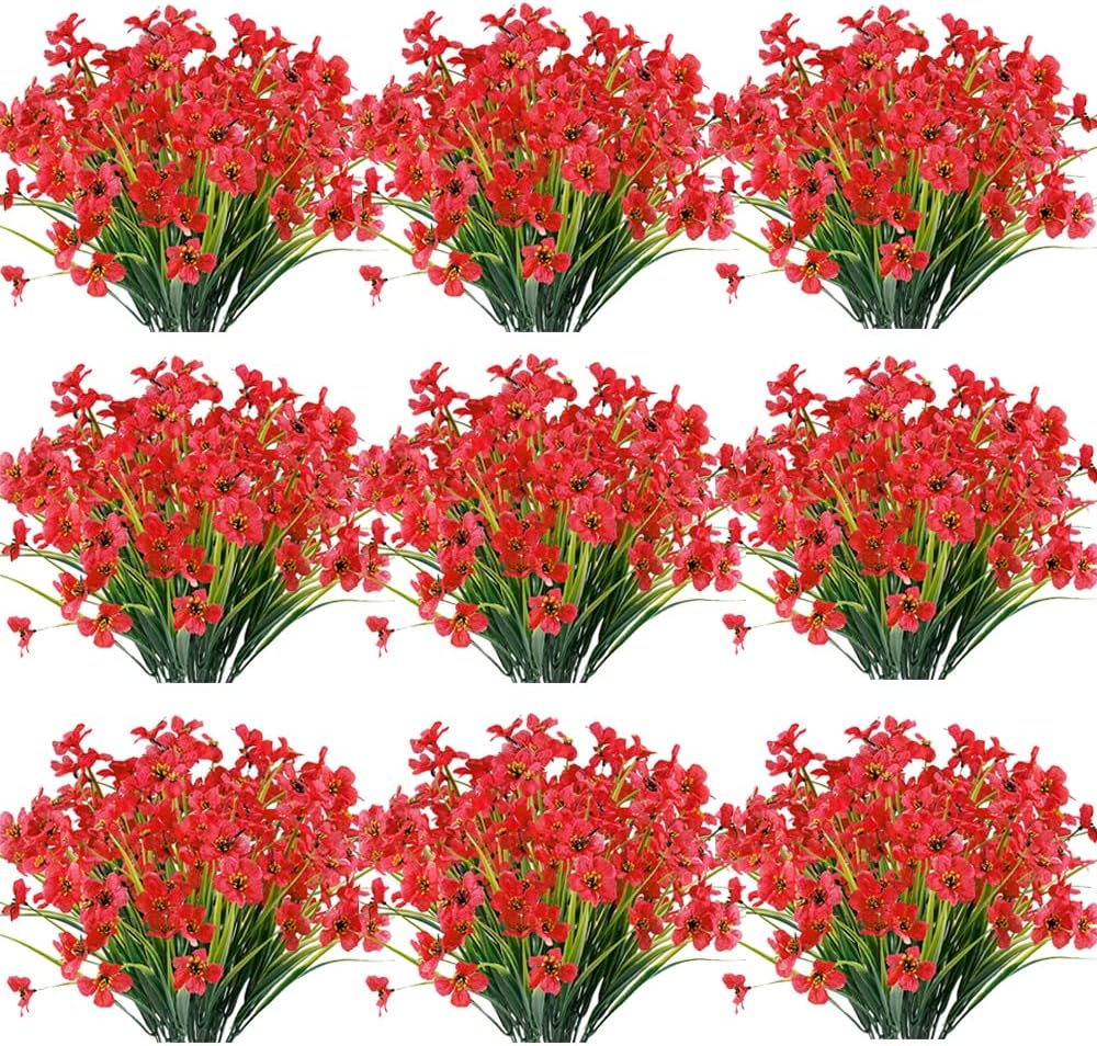 30 Bundles Artificial Flowers Outdoor UV Resistant Fake Plants