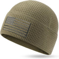 American Flag Grid Fleece Beanie: Tactical Style