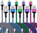 iPhone Charger 5Pack 6ft Braided Lightning Cables - Long Durable Cords