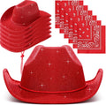 Sparkly Cowboy Hats Set with Bandanas - Party Ready Western Look