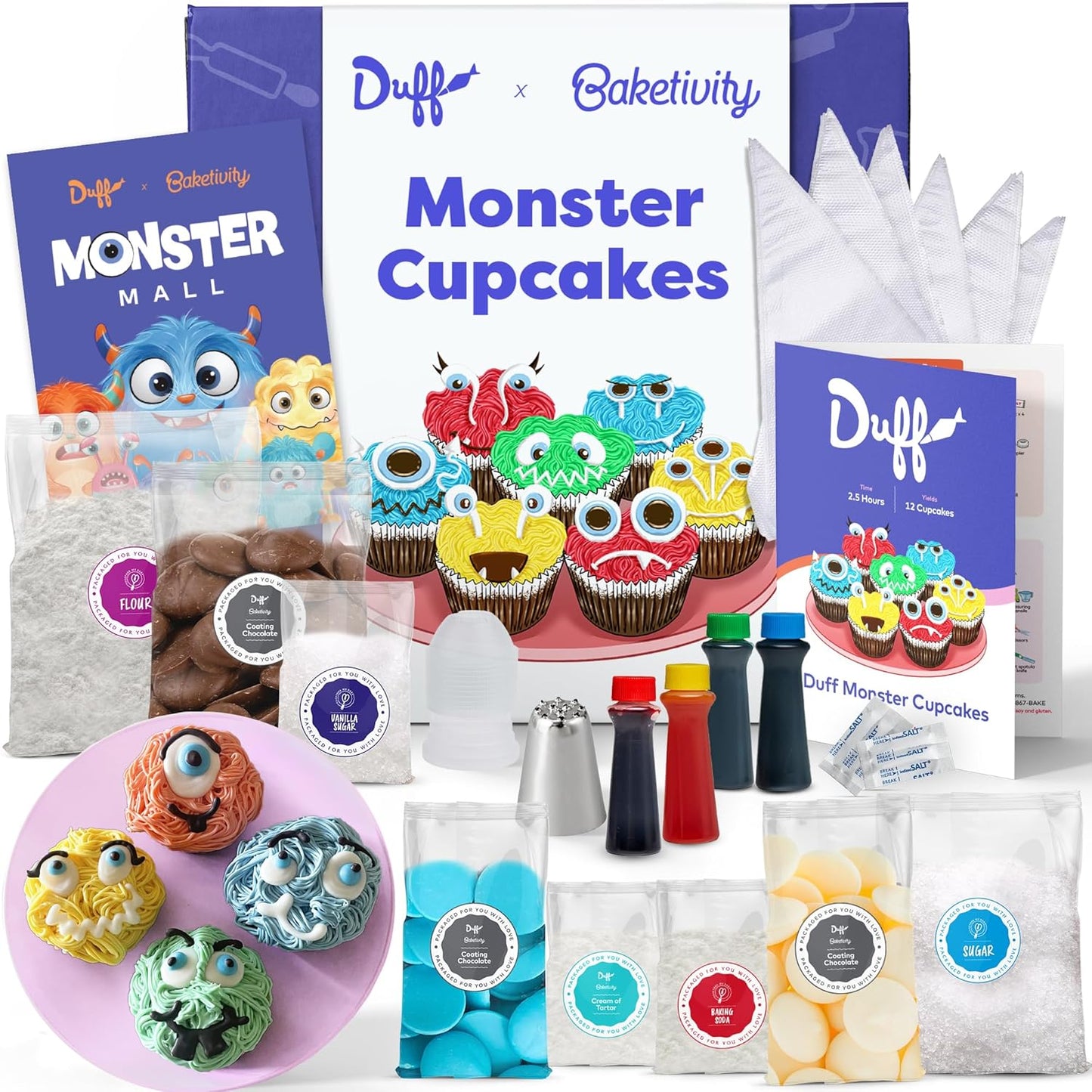 Baketivity Monster Cupcakes Kit - Fun Cooking Set for Kids