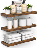 Floating Shelves Bathroom Wall Shelf Over Toilet - Rustic 3-Pack