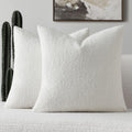 Boucle Throw Pillow Covers 22x22 Pack of 2 - Soft Textured Accent