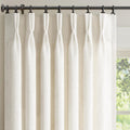 Natural Pinch Pleated Linen Curtains 84 in 2 Panels - Textured Light