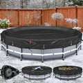 Round Winter Pool Cover for 12 ft Frame Pools - Windproof, Insulated