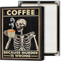Vintage Halloween Skull Coffee Wall Art Canvas Poster 24x36in - Dark
