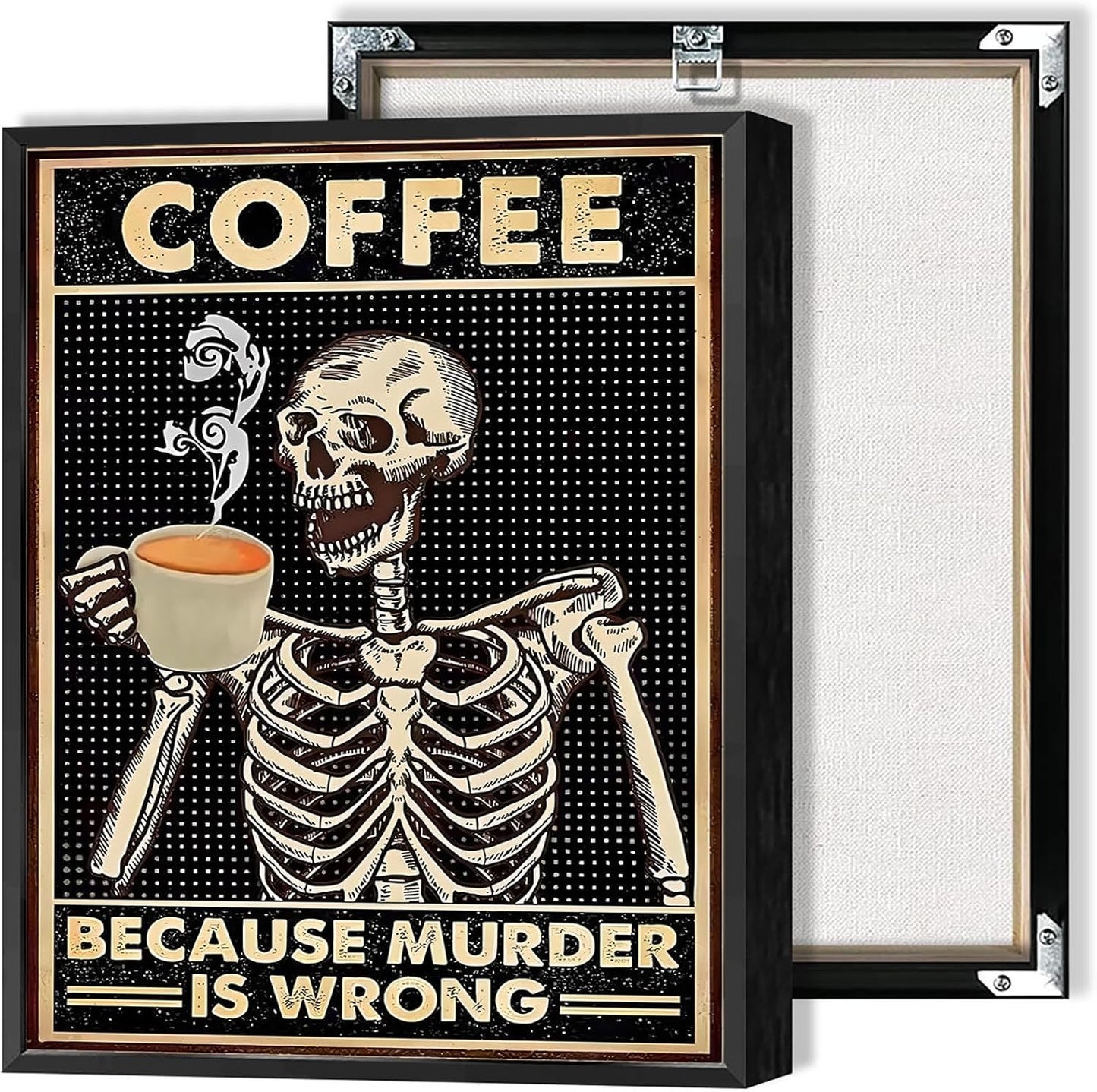 Vintage Halloween Skull Coffee Wall Art for Dark Academia Decor