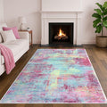 Abstract Area Rug 5x7 ft Washable - Soft Modern Accent