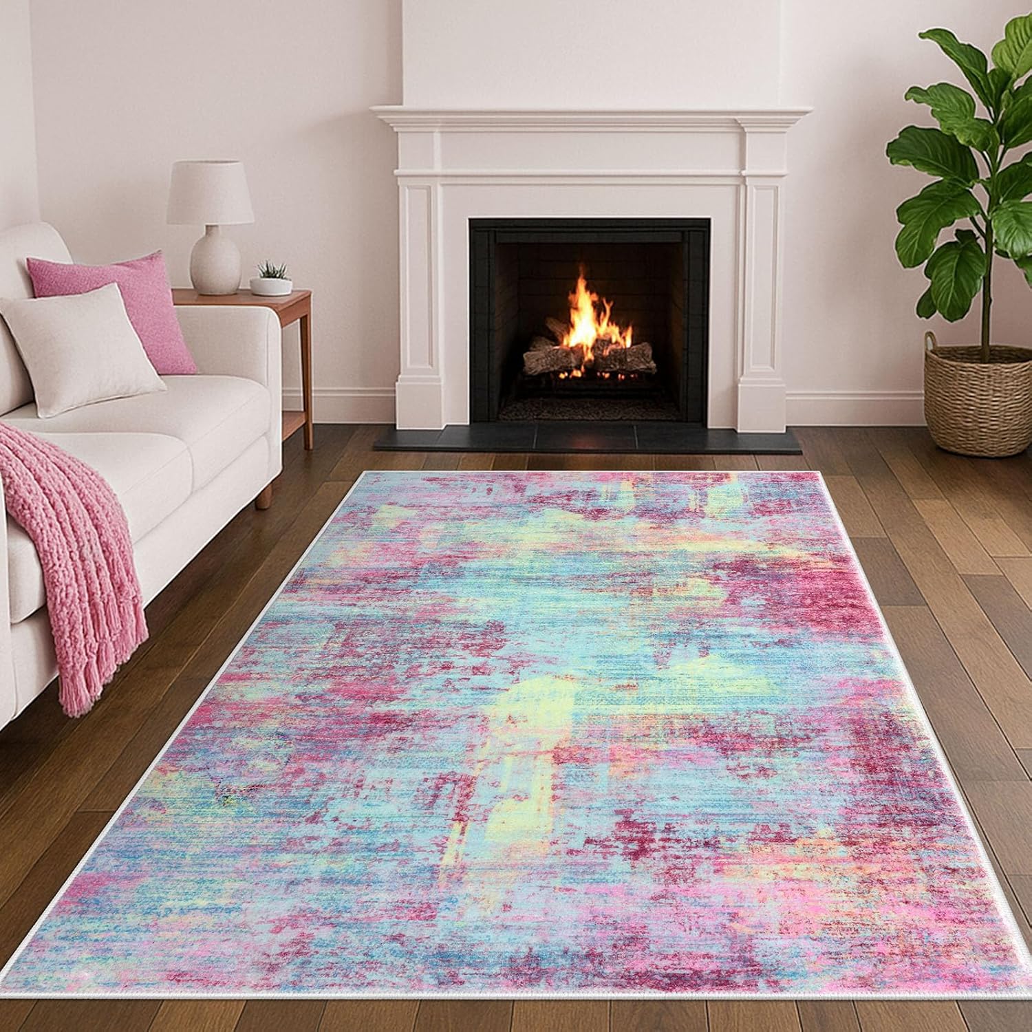 IOHOUZE Abstract Area Rugs 5x7 Ft Washable for Living Room