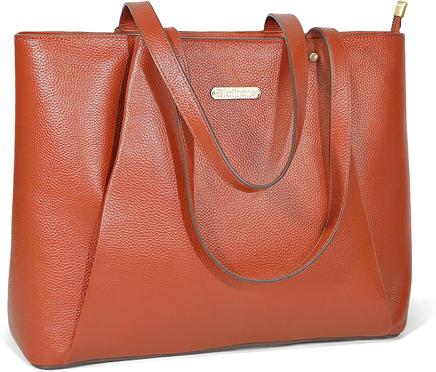 Genuine Leather Tote Bag for Women, 15.6 Inch Laptop Carrier