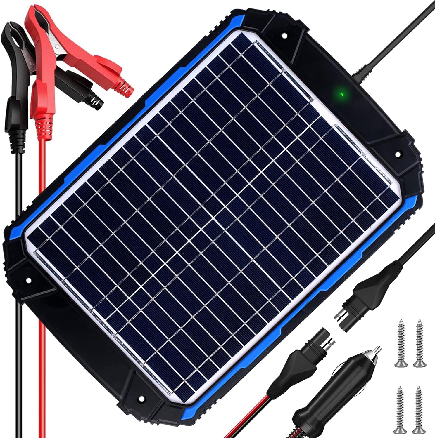 18W 12V Solar Battery Trickle Charger & Maintainer for All