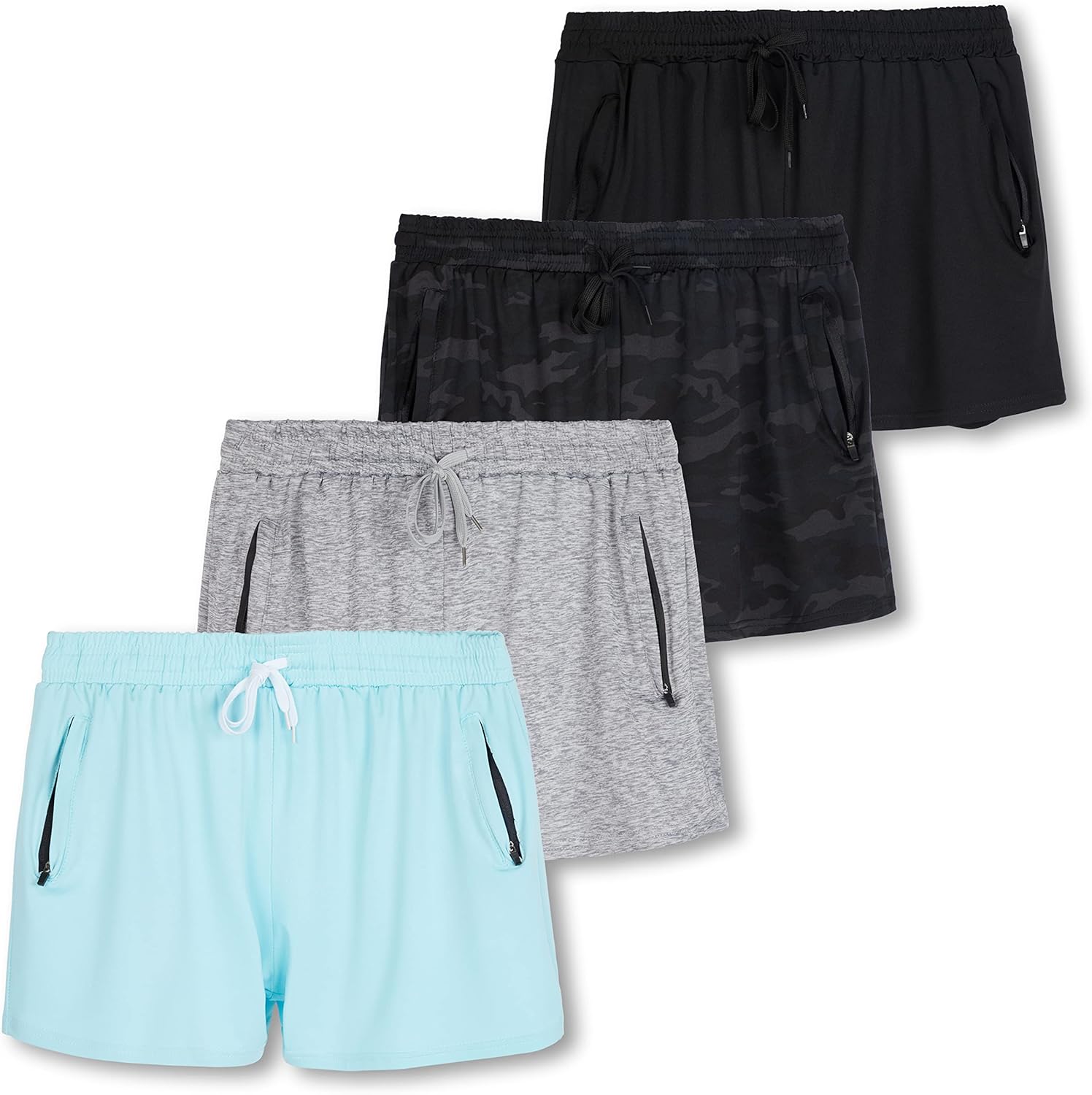 Real Essentials Womens Active Athletic Performance Dry-Fit Shorts