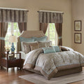 Madison Park Brystol 24-Piece Faux Silk Comforter Set - Cal King Blue