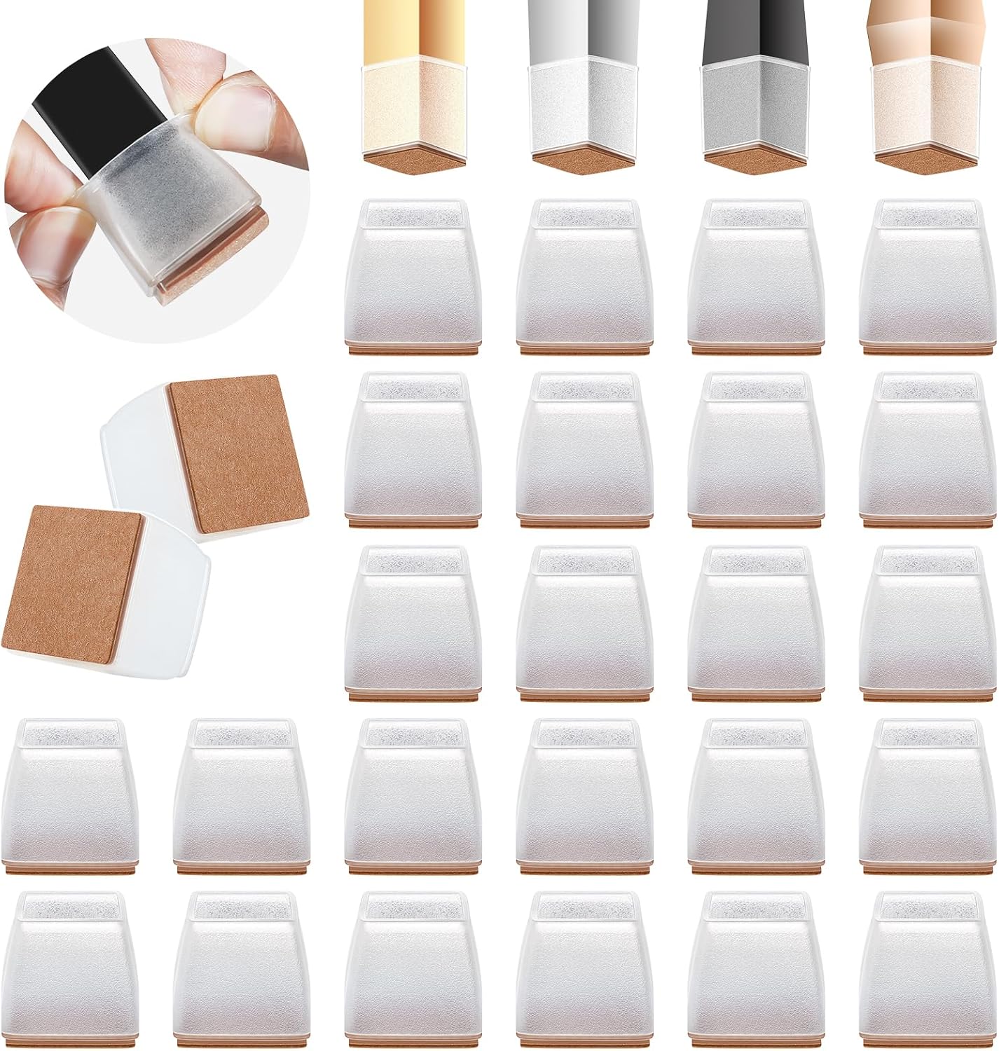 24 Pcs Furniture Felt Pads - Anti-Scratch & Noise Reduction!
