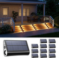 12 Pack Solar Powered Stair Lights Outdoor Warm White - Deck & Step