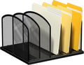 Large Size Desk File Organizer Metal Mesh Vertical File Holder - Five