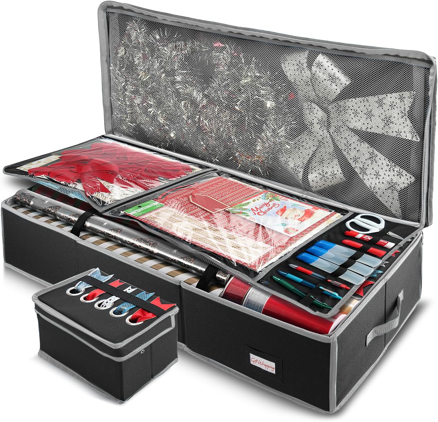 Hearth & Harbor Wrapping Paper Storage Container for Christmas