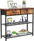 Console Sofa Table with Storage Shelf and 2 Fabric Drawers - Compact