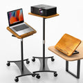 Rolling Laptop Stand 2-in-1 Floor & Desktop - Adjustable 16.5in-51in