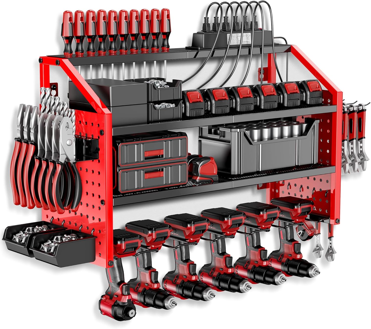 Ultimate Power Tool Organizer - Patented Heavy Duty Steel