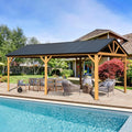 Domi 12 ft x 20 ft Hardtop Gable Roof Gazebo - Durable Outdoor