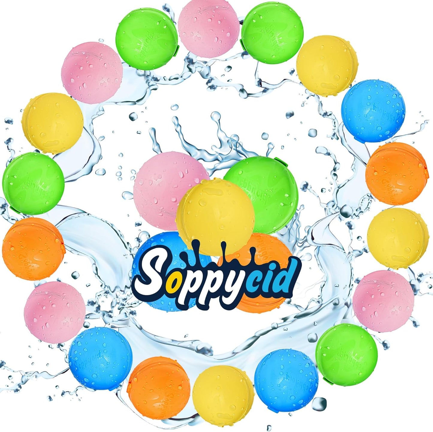 SOPPYCID 25PCS Reusable Water Balloons for Summer Fun