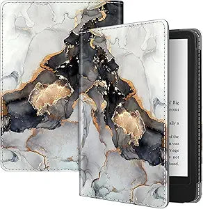 Fintie Folio Case for 6.8 in Kindle Paperwhite - Cloudy Marble