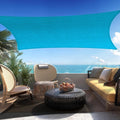 Custom Size 11 ft x 24 ft Turquoise Rectangle Sun Shade Sail - Tight