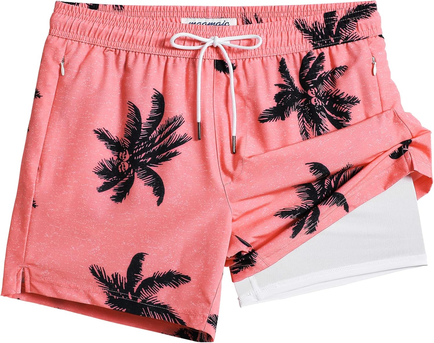 maamgic Mens Swim Trunks with Compression Liner for Comfort