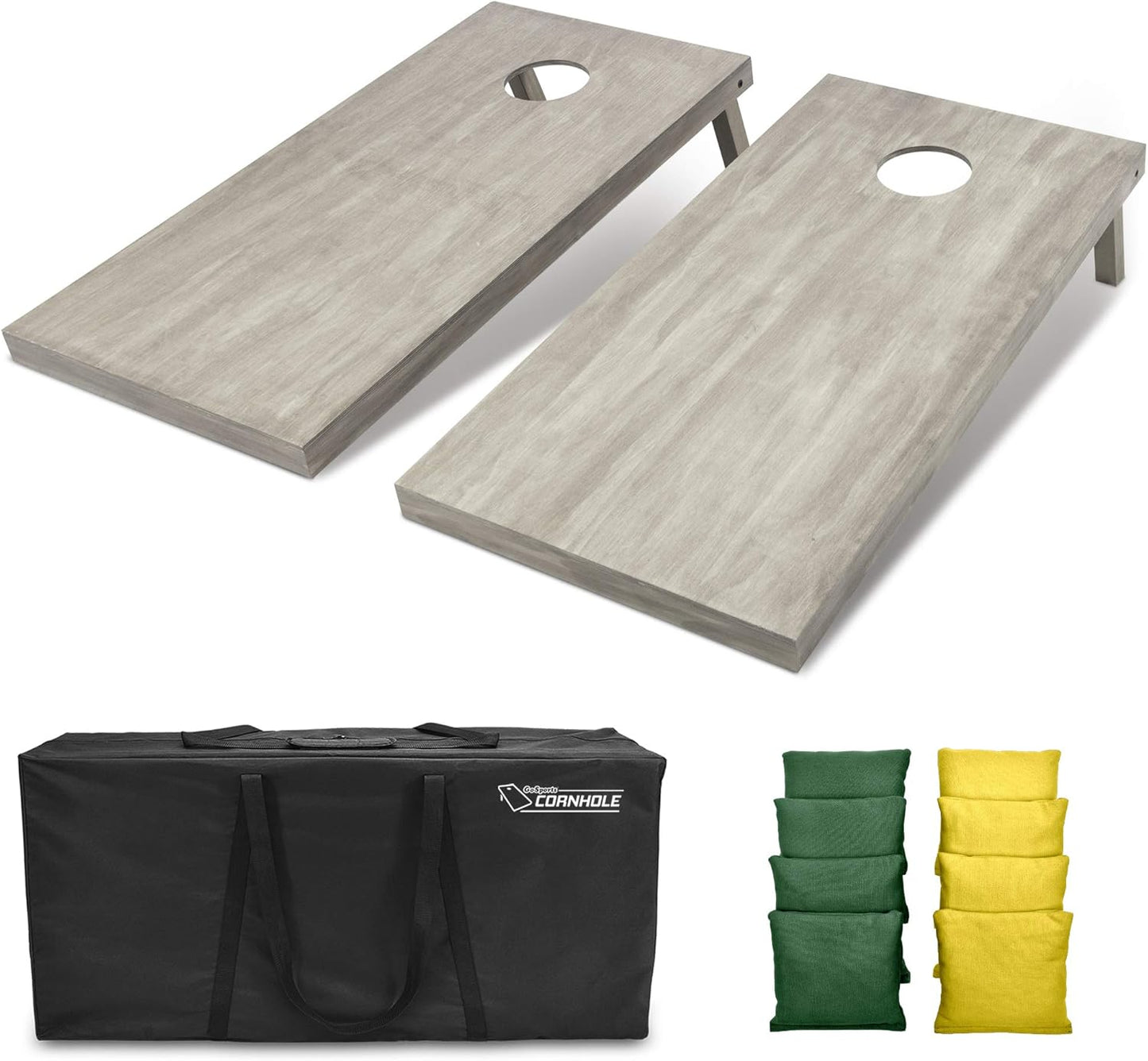 GoSports 4 ft x 2 ft Wooden Cornhole Boards Set with Bags