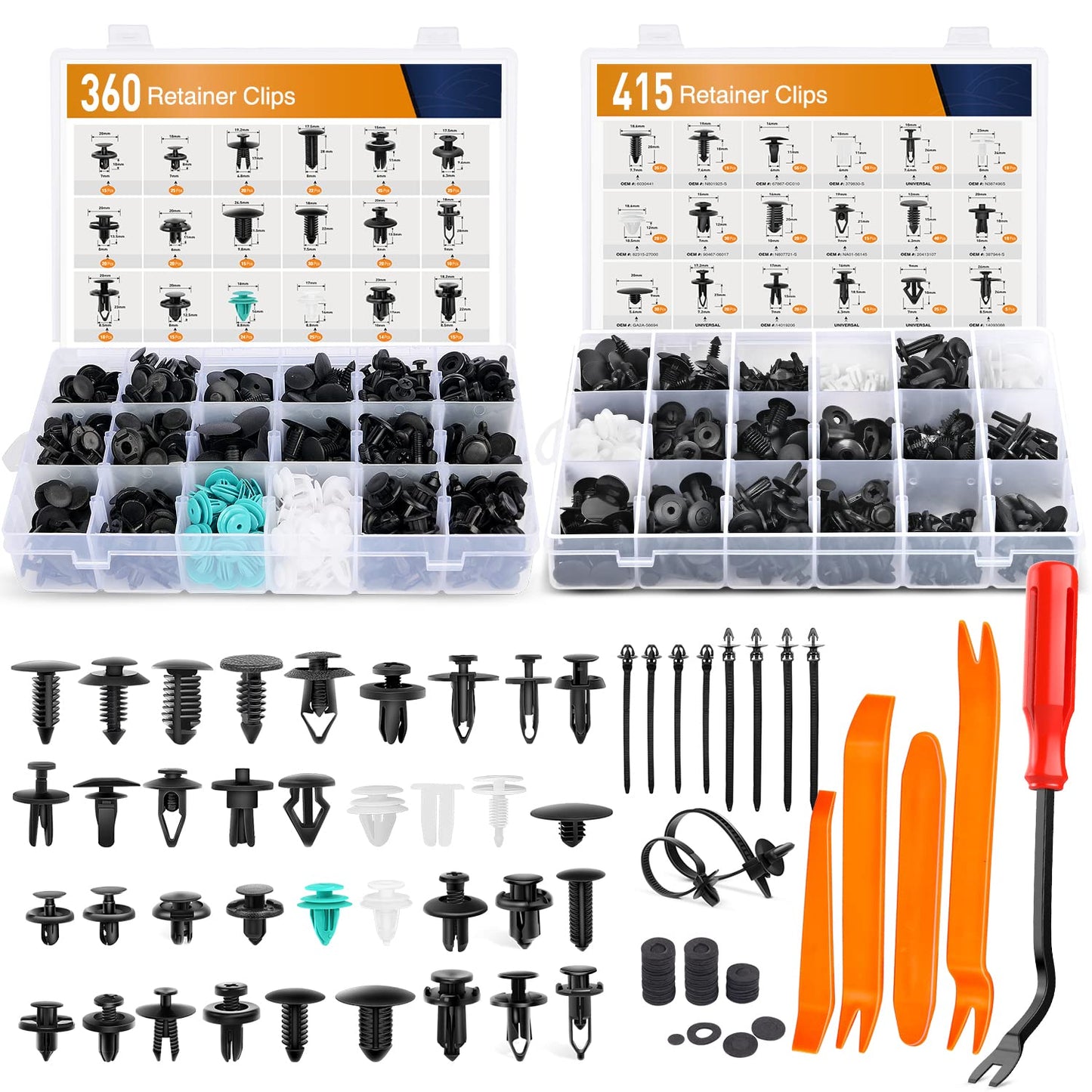 GOOACC 820Pcs Car Push Retainer Clips Auto Fasteners Assortment