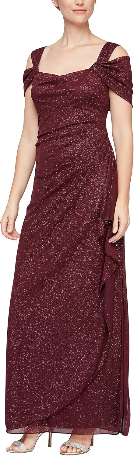 Elegant Long Cold Shoulder Dress for Mother of The Bride