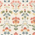 Extra Long Vintage Floral Wallpaper Beige - Removable Self-Adhesive